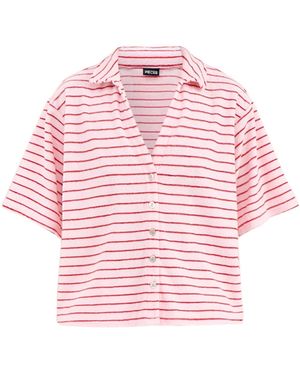 Pieces Kay Frotte Short Sleeve Shirt Multi - Pink