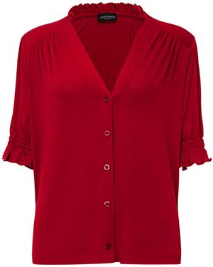 James Lakeland V-Neck Jersey Blouse - Red