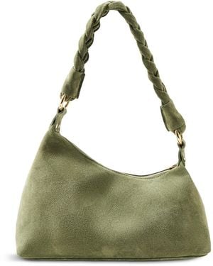 Marlon Marley Braid Suede Shoulder Bag - Green