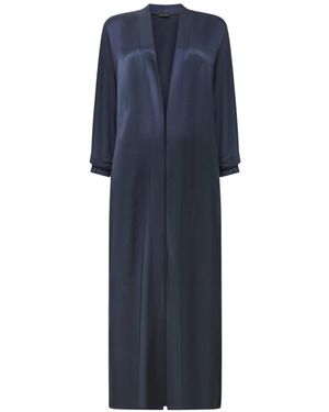 James Lakeland Long Satin Cardigan - Blue