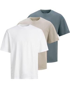 Jack & Jones Three-Pack Crew Neck T-Shirts Multi - Blue