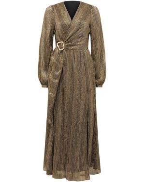 Forever New Women's Tyler Plisse Belted Midi Dress - Natural