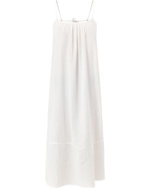 Sea Level Sunset Tie Back Smock Dress - White