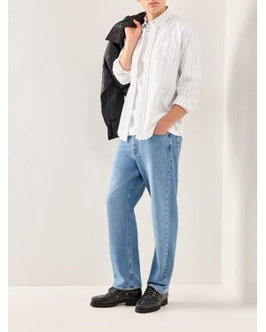 SELECTED Sander Relaxed Oxford Shirt Stripe - White