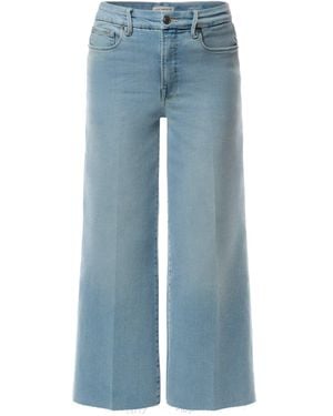 GOOD AMERICAN Good Waist Cropped Palazzo Light Jeans - Blue