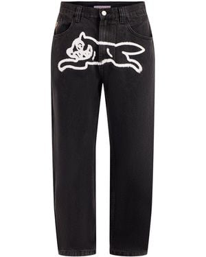 ICECREAM Spray Paint Running Dog Pant Jeans - Black