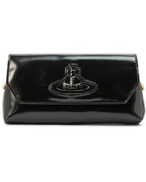 Vivienne Westwood Women's Shiny Leather Mini Pouch On Chain - Black