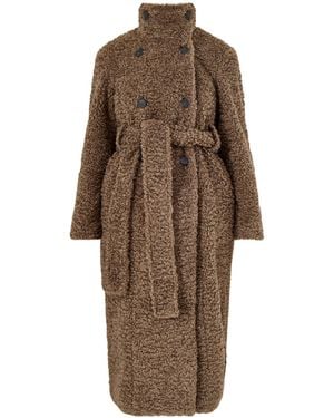 Pretty Lavish Atlas Bouclé Coat - Brown