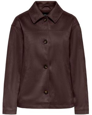 ONLY Carolina Faux Suede Jacket - Brown