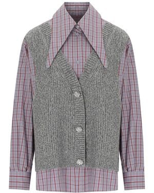Essentiel Antwerp Camicia Kute Grigia Azzurra - Grigio