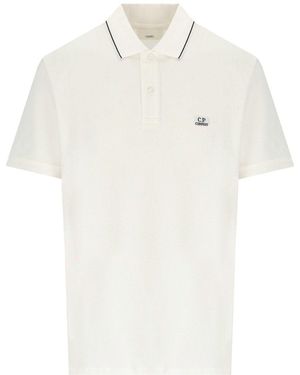 C.P. Company Polo Stretch Piquet Gauze - Bianco