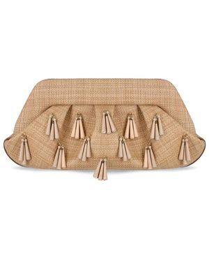 THEMOIRÈ Bolso clutch emera paper fringes macadamia - Neutro