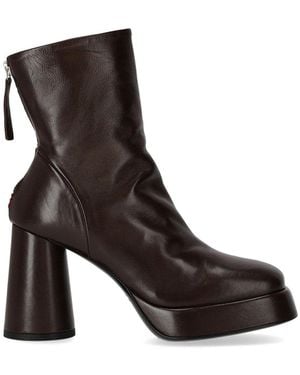 Halmanera Lara Dark Heeled Ankle Boot - Black