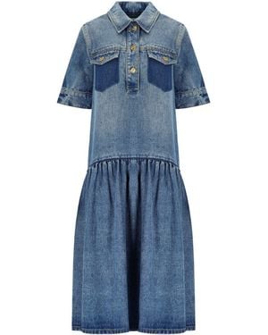 Ganni Denim Shirt Dress - Blue