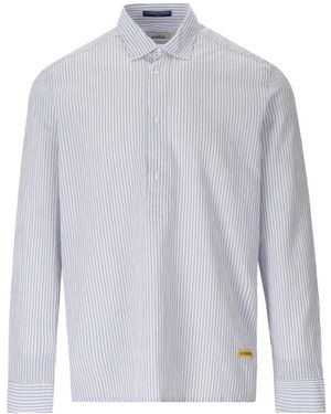 B-D BAGGIES Wit Seersucker Gestreept Poloshirt