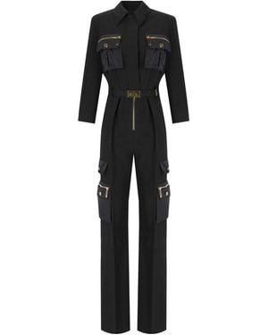 Elisabetta Franchi Cargo Jumpsuit - Black