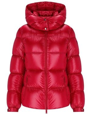 Add Shiny Cortina Hooded Down Jacket - Red