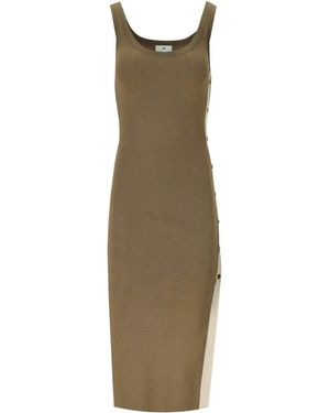 Elisabetta Franchi Knitted Midi Dress - Green