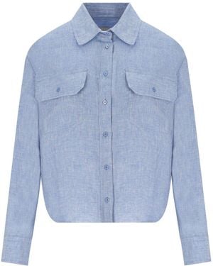 Weekend by Maxmara Eureka Light Cropped Shirt - Blue
