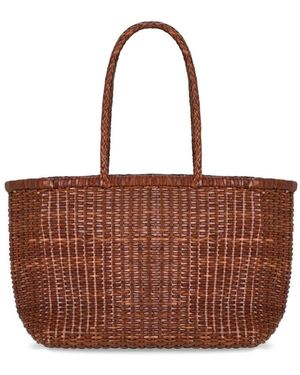 Dragon Diffusion Weave Big Basket Bag - Brown