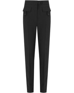 Ganni Twill Trousers With Pockets - Black