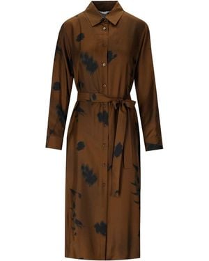 Max Mara Abito Chemisier Jadi Bronzo - Marrone