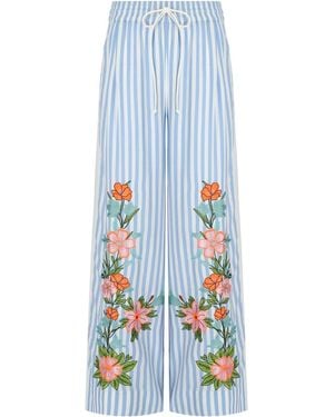 Essentiel Antwerp Pantalon Hevon2 Blanc Et - Bleu