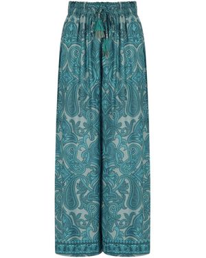 PAHIESA FORMENTERA Patterned Trousers - Blue