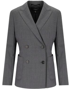 Weekend by Maxmara Ornati Double-Breasted Blazer - Grey