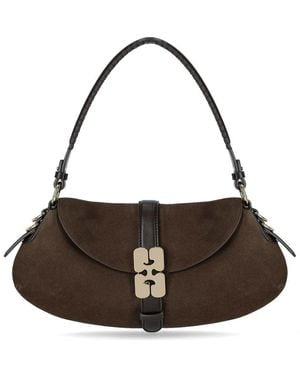 Ganni Kat Chicory Coffee Baguette Bag - Brown