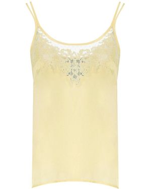 Twinset Vanille Satinn Top - Geel
