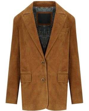 Myskin Camel Single-Breasted Blazer - Brown