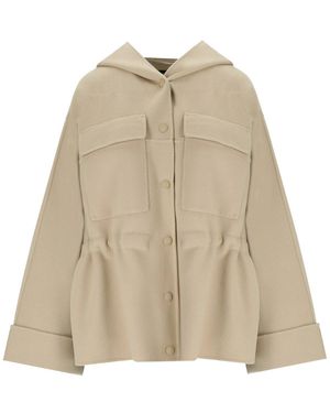 Weekend by Maxmara Rango Beige Wool Parka - Natural