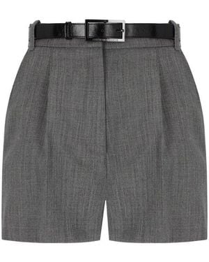 Elisabetta Franchi Melange Belted Shorts - Grey