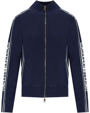 Elisabetta Franchi Oltremare Cardigan Met Banden - Blauw