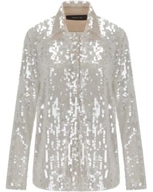 FEDERICA TOSI Champagne Sequins Shirt - White