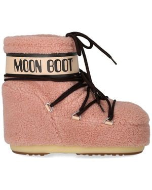 Moon Boot Icon Low Fleece Ankle Boots - Pink