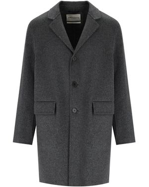 Amaranto Abrigo de botonadura sencilla amaránto - Gris
