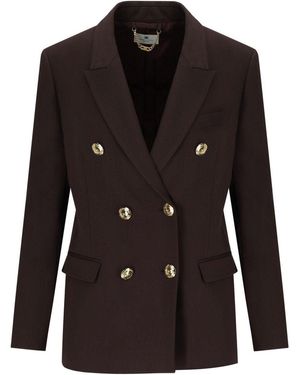 Elisabetta Franchi Double Breasted Blazer - Black