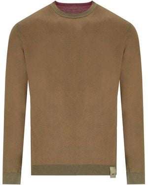 Bob Bart Reversible Crewneck Pullover - Brown