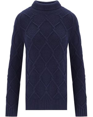 Barbour Jersey de cuello alto burne roll - Azul