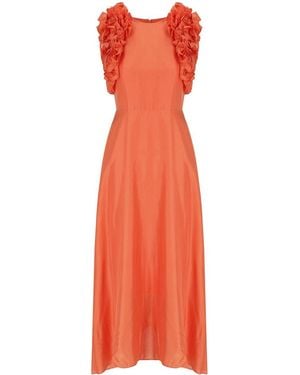 Essentiel Antwerp Hexico Coral Midi Dress - Red