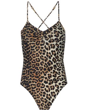 Ganni Costume Intero - Marrone