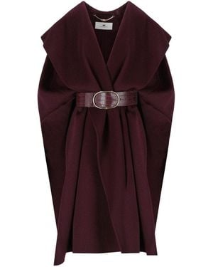 Elisabetta Franchi Mantella Con Cintura Merlot - Viola