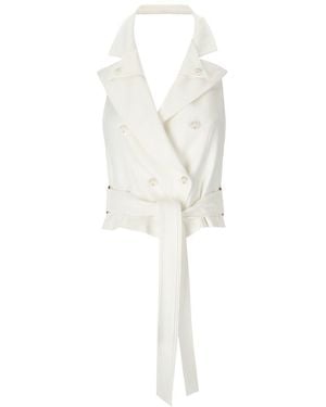 Elisabetta Franchi Belted Vest - White
