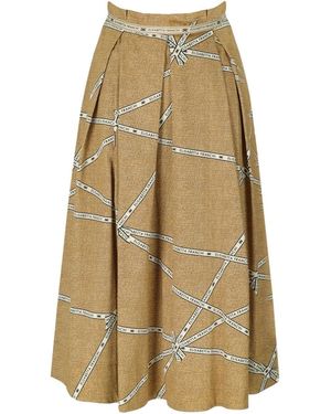 Elisabetta Franchi Paglia burro midi rock - Natur