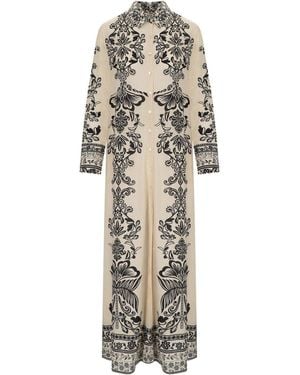 PAHIESA FORMENTERA Ecru Shirt Dress - White