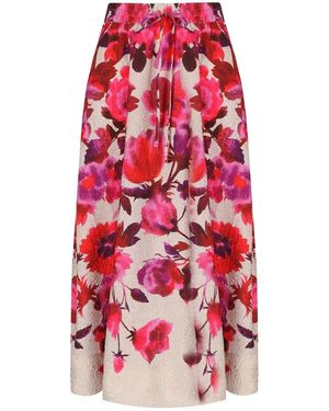 Essentiel Antwerp Gonna Midi Harbour A Fiori - Rosso