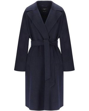 Weekend by Maxmara Cappotto Con Cintura Civada - Blu