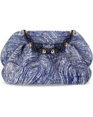 THEMOIRÈ Bios Porridge Print Deep Ocean Clutch Bag - Blue